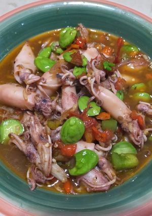 Foto resep Oseng Cumi Sambel Pete (yummmy...), tanpa saos tiram