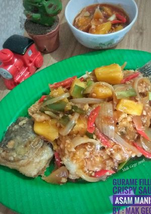 Foto resep Gurame Fillet Crispy saus Nanas Asam Manis🍍