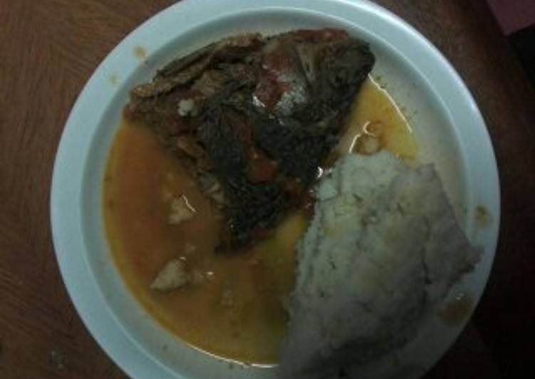 Fish stew and Ugali