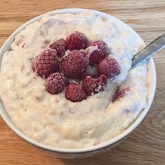 A picture of Easiest oatmeal ever microwaved healthy dessert or breakfast.