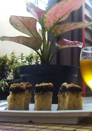 Foto resep Bolu Pisang toping coklat kacang #pr_olahancoklat