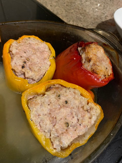 A picture of Mother’s stuffed peppers.