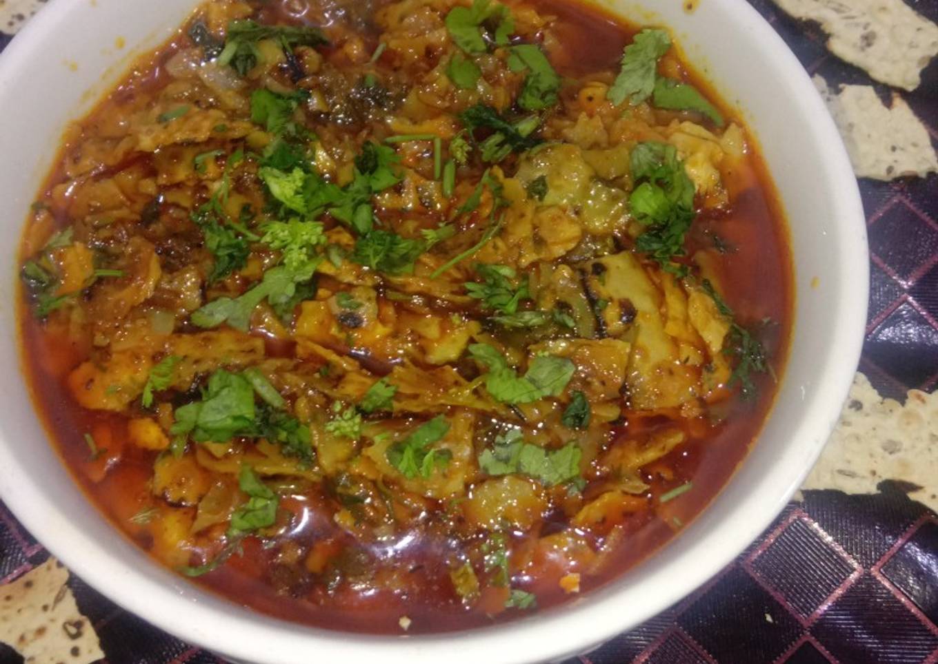 Roasted papad curry