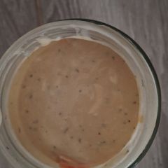 A picture of Keto Greek Yogurt with Cream Cheese, Garlic Sauce and Soy.
