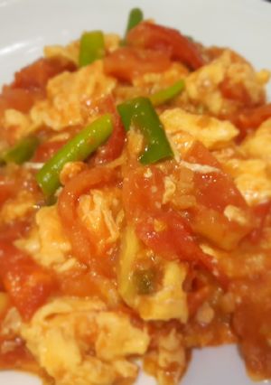 รูปของ มะเขือเทศผัดไข่ 🍅 สไตล์เกาหลี