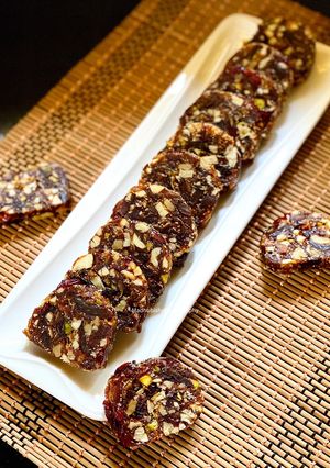 A picture of Khajur Burfi.