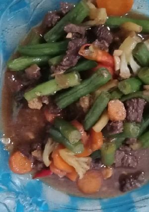 Foto resep Tumis sayur dengan daging cincang