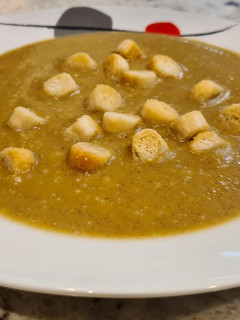 Una foto de Crema de champiñones y boniato