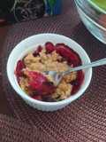 Levendulás-pálinkás szilvás crumble (Morzsás sütemény)