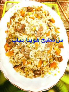 صورة لوصفة ارز بالكبد والقوانص والخضار