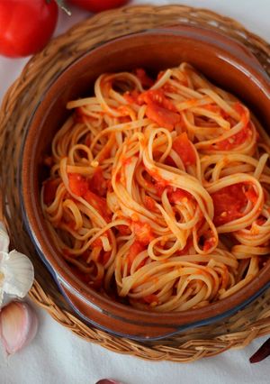 Una foto de Pasta con Salsa Arrabiata
