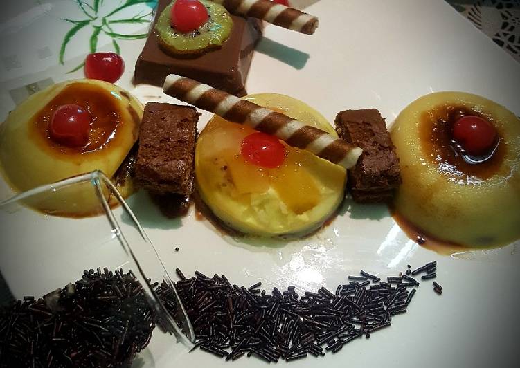 FruityJello Dome upside Down Egg Pudding & Chocolate Mousse FruityJello Dome upside Down Egg Pudding & Chocolate Mousse