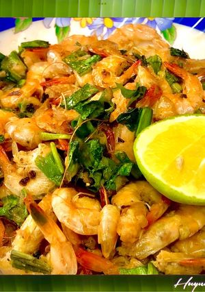 Hình của món Tôm Đất Xào Ngò Gai.