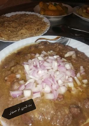 صورة لوصفة الفول بالبصل وزيت السمسم