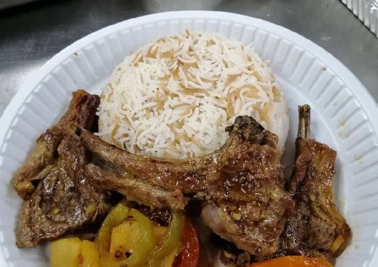 ريش ضاني َمع خضار و رز بشعريه