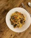 🍝 Aubergine, beef mince, fresh tomatoes pasta