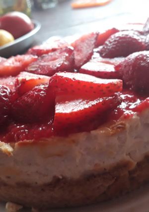 Una foto de Cheesecake de frutillas método Grez