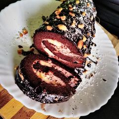 A picture of Chocolate Swiss roll#dessert recipe.