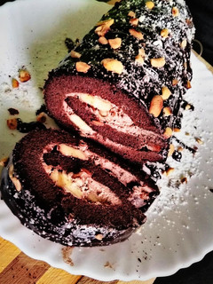 A picture of Chocolate Swiss roll#dessert recipe.