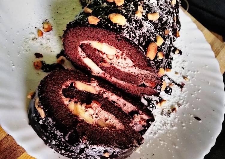 Easiest Way to Prepare Yummy Chocolate Swiss roll#dessert recipe