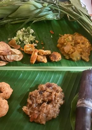 A picture of Pongal feast.