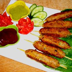 A picture of Bread seekh kabab.