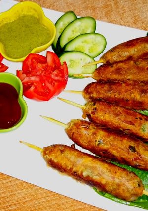 A picture of Bread seekh kabab.
