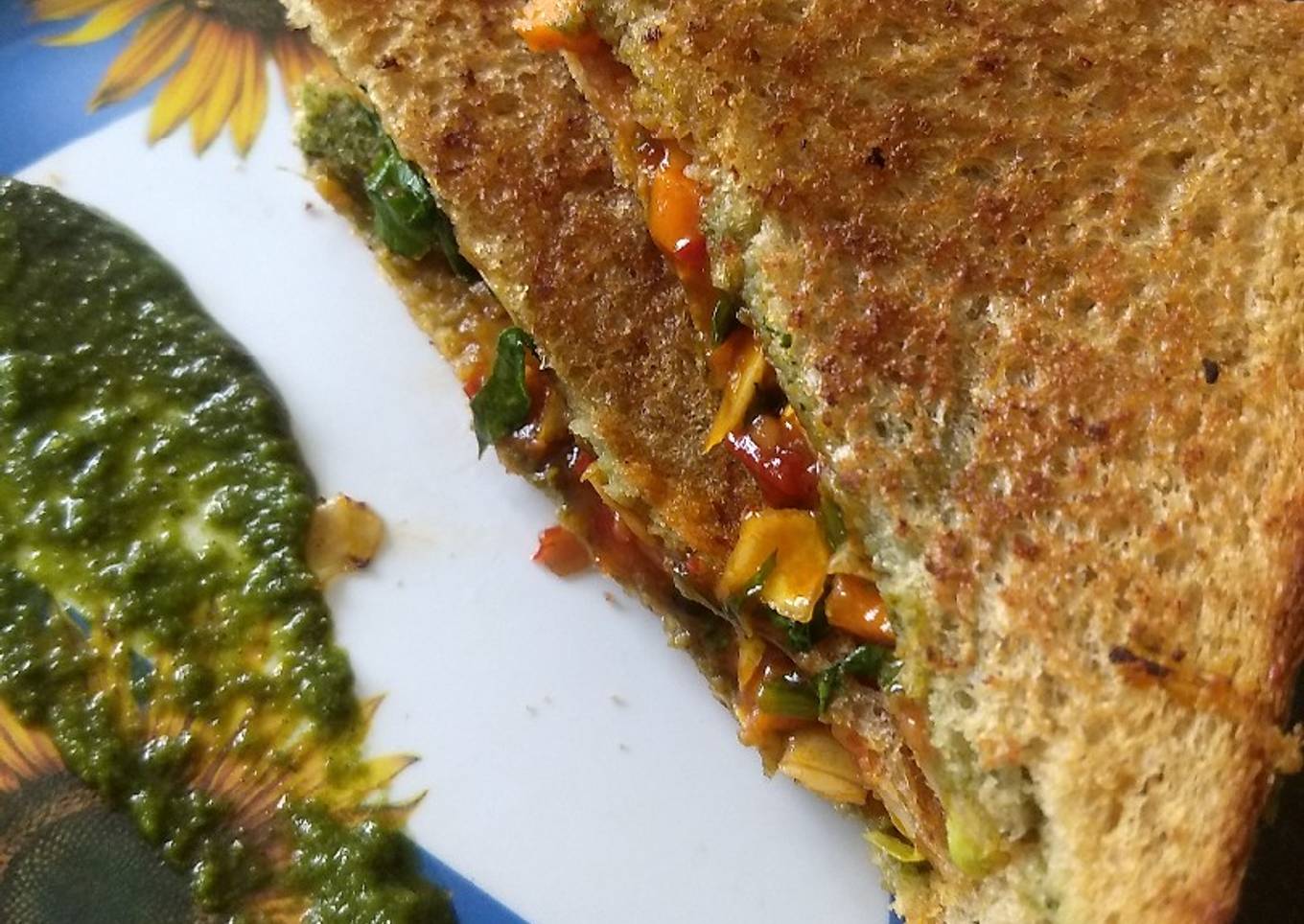 Simple Way to Make Quick Spicy grilled sandwich