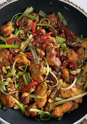عکسی از دستور خوراك مرغ و بادام 🥜
