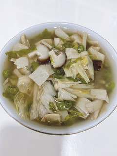 Foto resep Sup jamur dan kulit tahu ngohiong Vegan