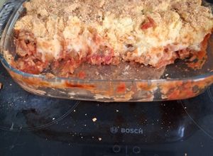 Une photo de Parmentier aubergine champignons