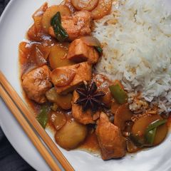 Braised Chicken With Water Chestnuts A picture of Braised Chicken With Water Chestnuts.