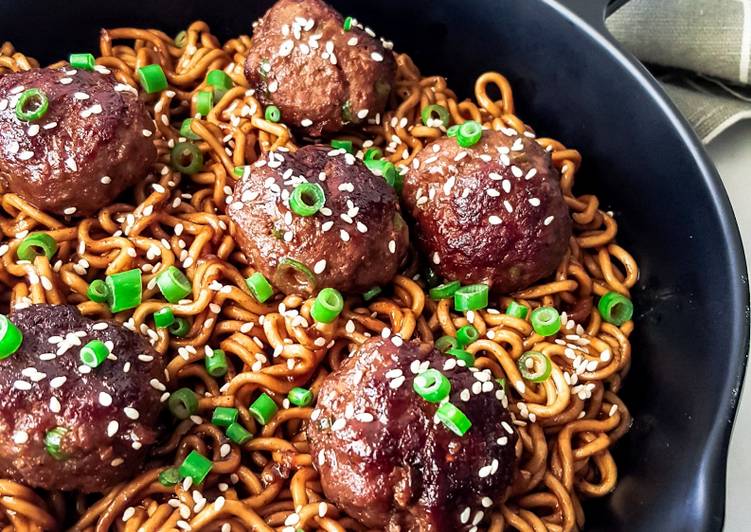 Resep Populer Mongolian Meatball Ramen Ala Rumahan