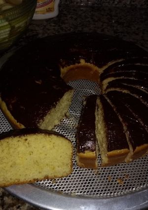 Una foto de Budín de naranja y chocolate