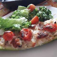 A picture of Zucchini Rellenos.