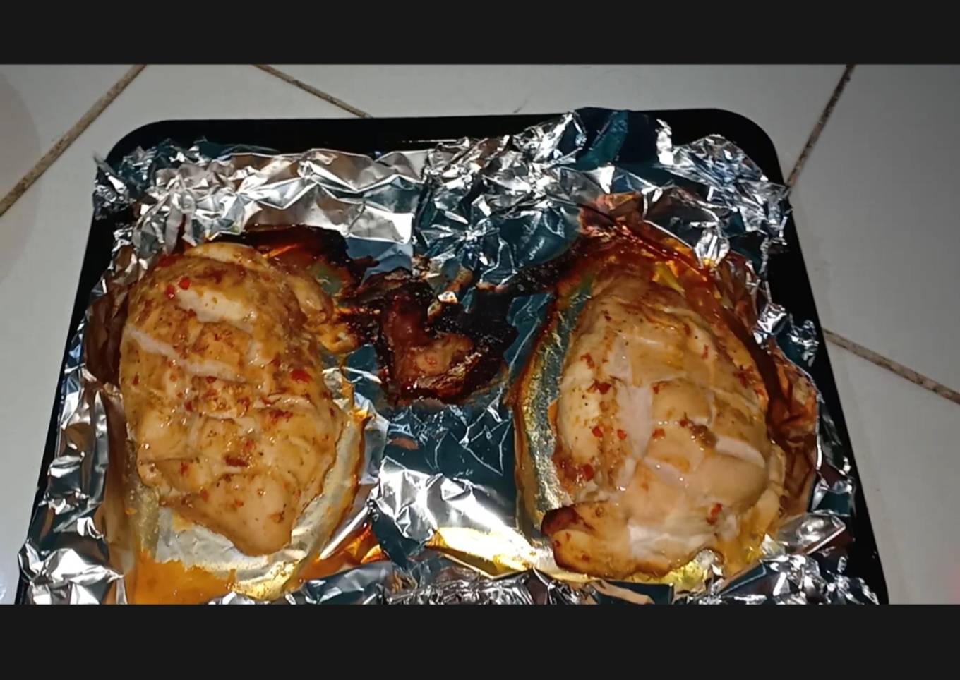 Diet/clean food Dada ayam bakar pedas manis