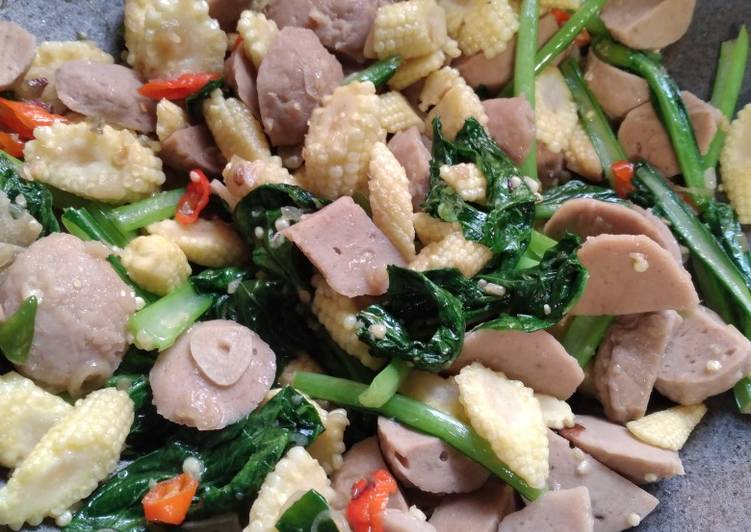 Cara Gampang Menyiapkan Tumis Janten Sawi Bakso Lezat