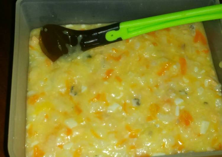 Langkah Mudah untuk Membuat Mpasi bubur nasi salmon, tofu, sayur Anti Gagal