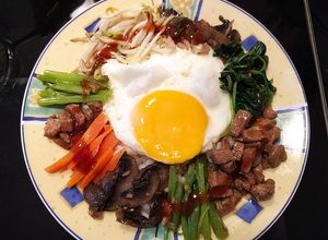 Foto resep Nasi Campur Korea Bibimbap saus gochujang