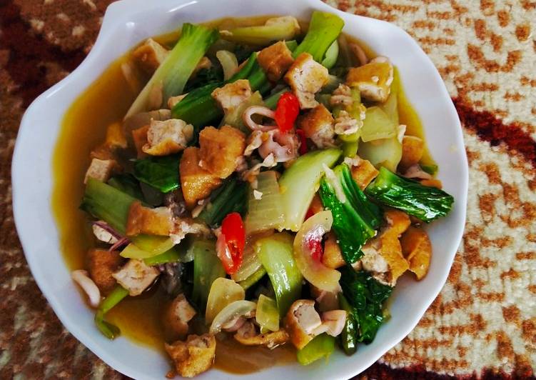 Resep Pokcoy campur tahu seafood Anti Gagal