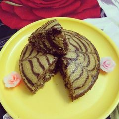 A picture of Eggless whole wheat cake.