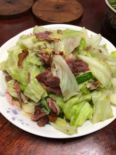 蒜香高麗菜炒鴨賞 的食譜成品照片
