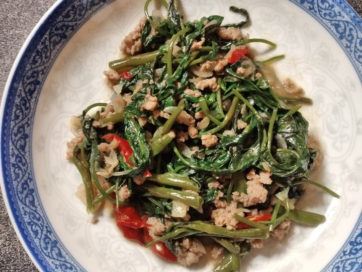Resep Tumis Kangkung Daging Cincang, Menggugah Selera