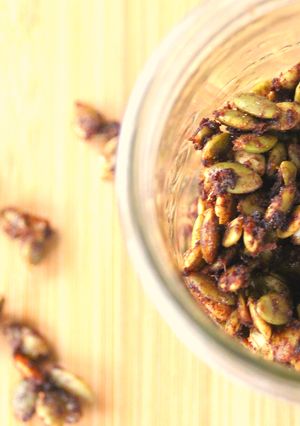 A picture of Chinese 5-Spice Maple Candied Pumpkin Seeds.