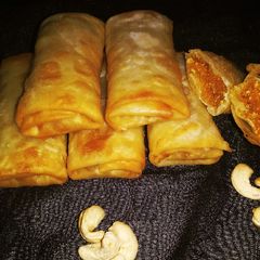 A picture of Carrot Halwa Spring Rolls.