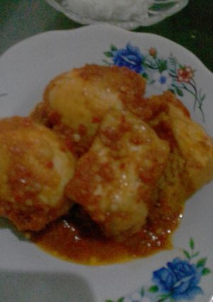 Foto resep Telur dan tahu bumbu bali pedas