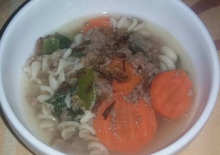 Resep Sup makaroni&amp;daging giling menu anak, Bisa Manjain Lidah