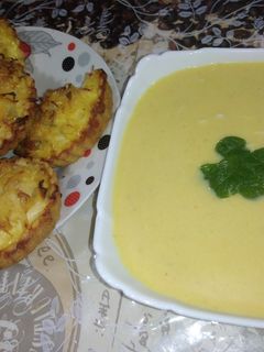صورة لوصفة حساء الجبن بنة رووعة مع كيش دجاج 😍