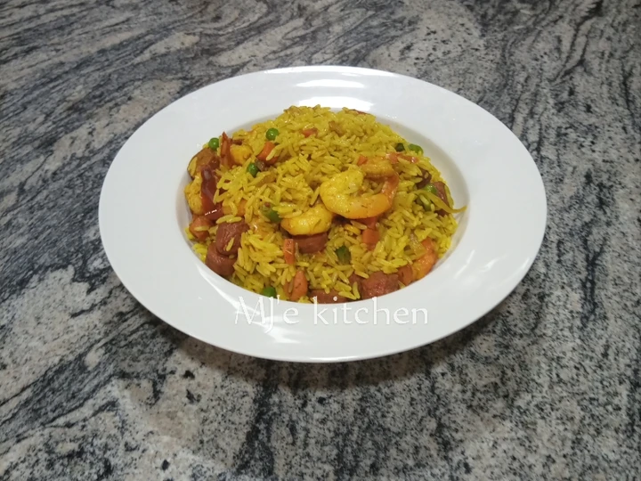 Easy Way Make Recipe Fried rice with shrimps and chicken sausage that is So Delicious, Perfect}