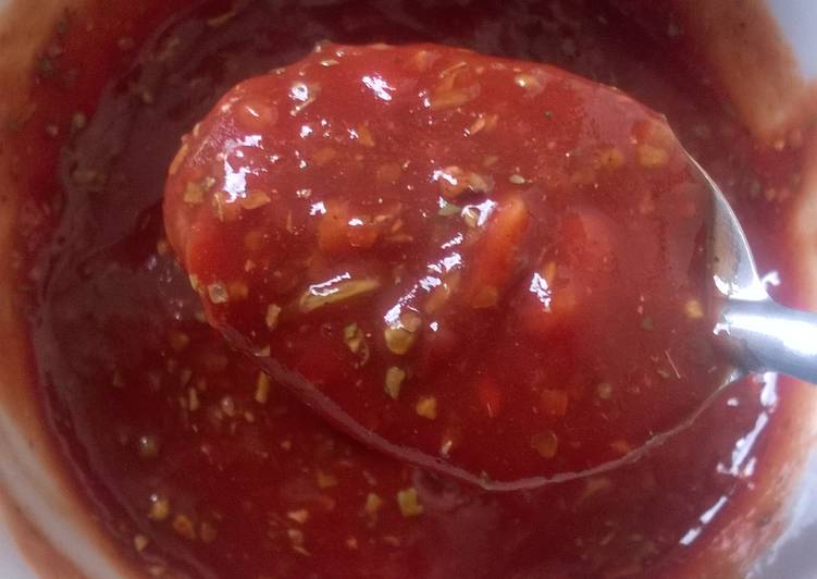 Steps to Make Any-night-of-the-week No Cook Pizza Sauce